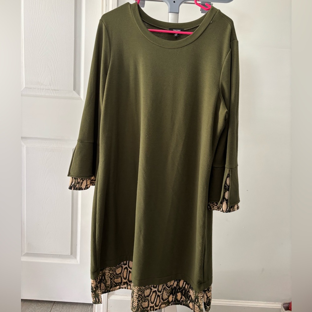 Green Snake Skin Pattern Dress